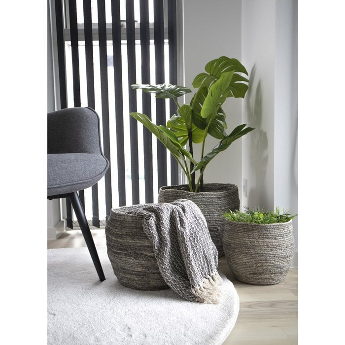 Panier Milov - Gris - Lot de 3