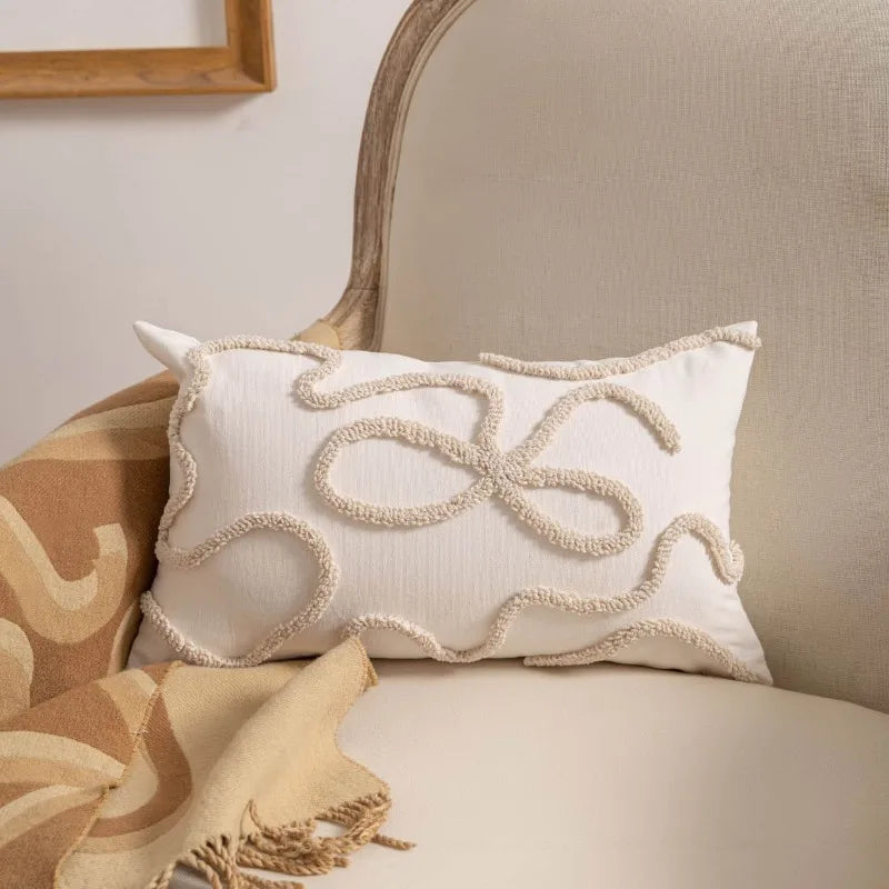 Coussins décoratifs bohème en coton tissé