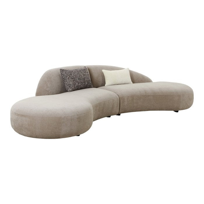 Canapé chenille - OLIE avec 2 coussins