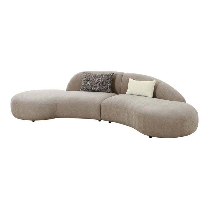 Canapé chenille - OLIE avec 2 coussins
